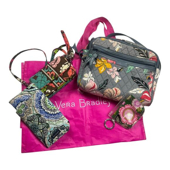Vera Bradley Lot of 4 Bags/Accessories Crossbody Wallet Wristlet Pouch Tote Set - Picture 1 of 16